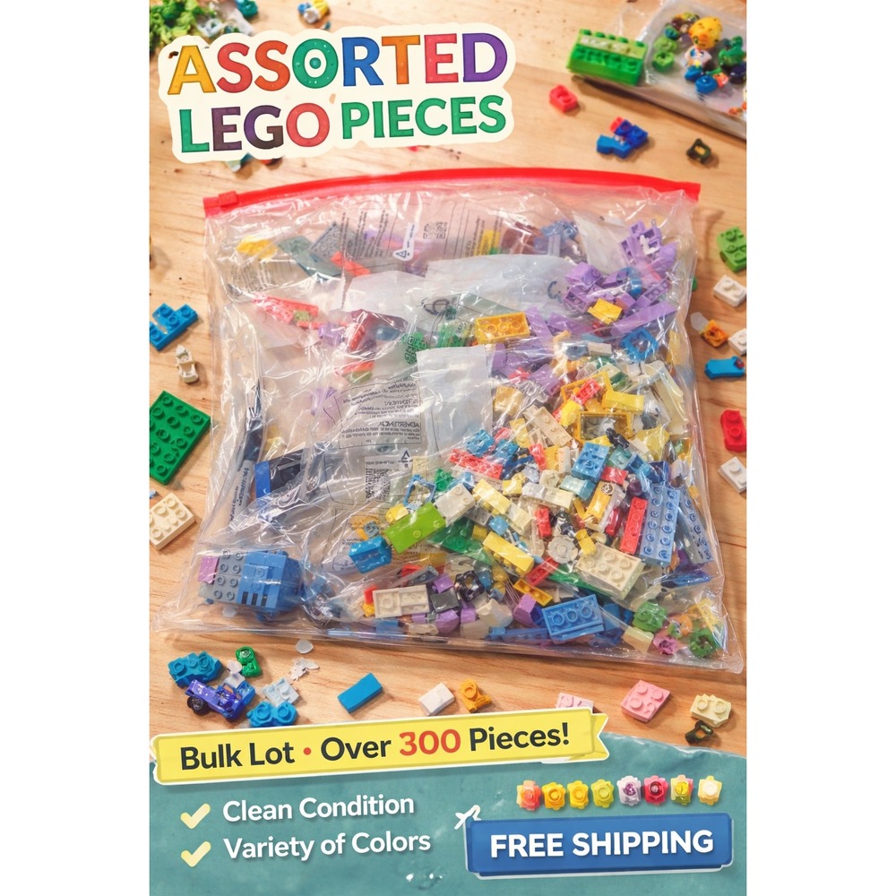 LEGO Bulk Lot Assorted Pieces Bricks Plates Mixed Colors Clean Condition